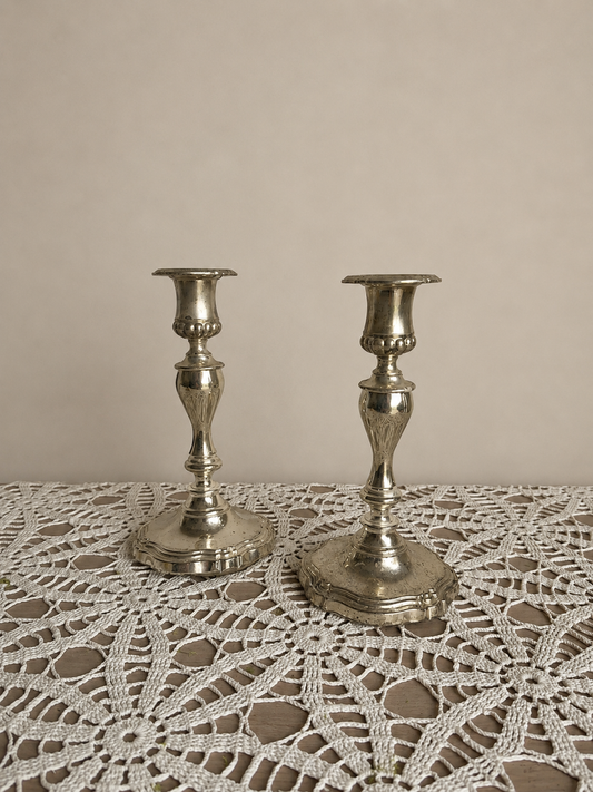 9” Tall Pair of Vintage Candlesticks