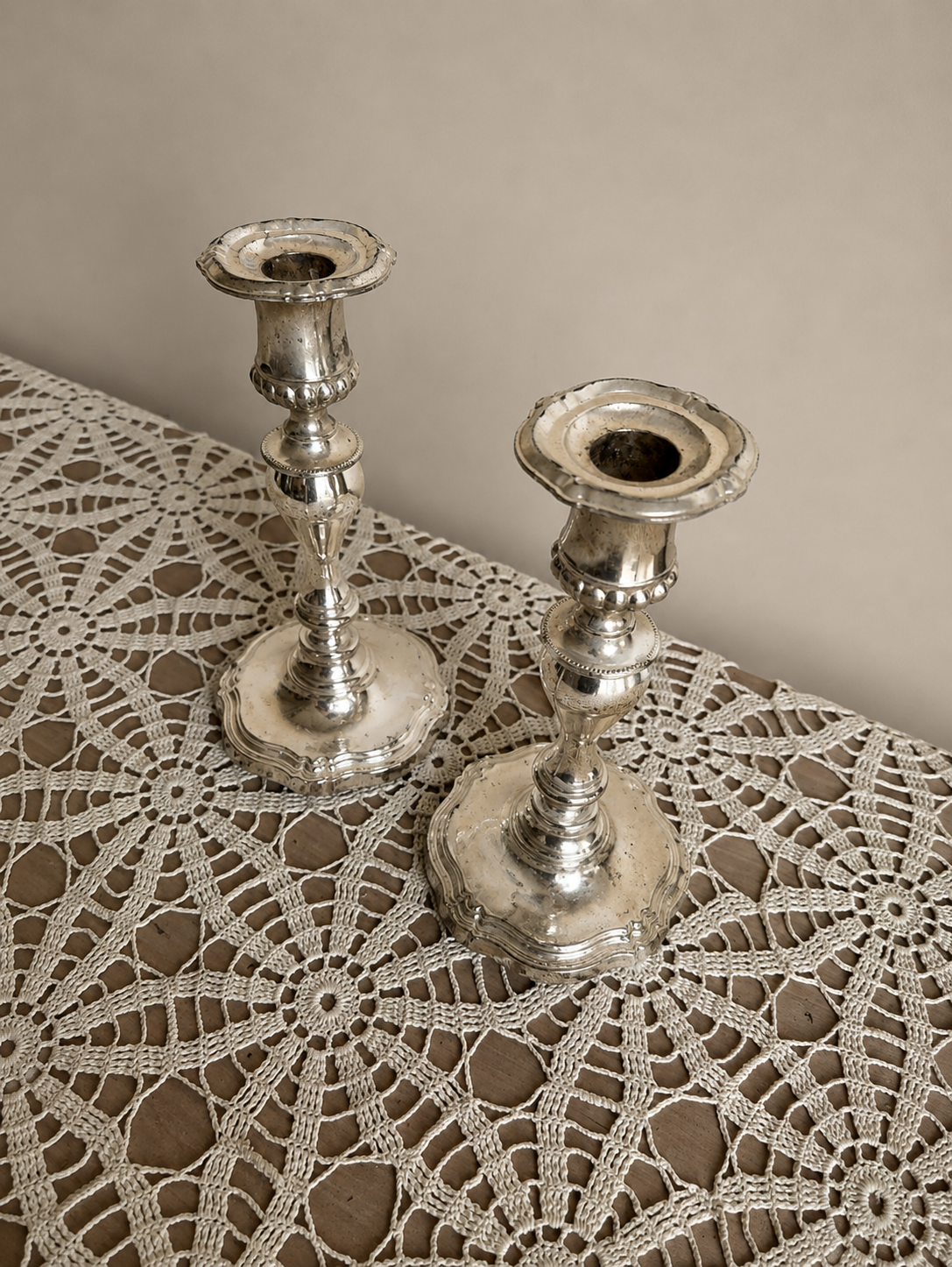 9” Tall Pair of Vintage Candlesticks
