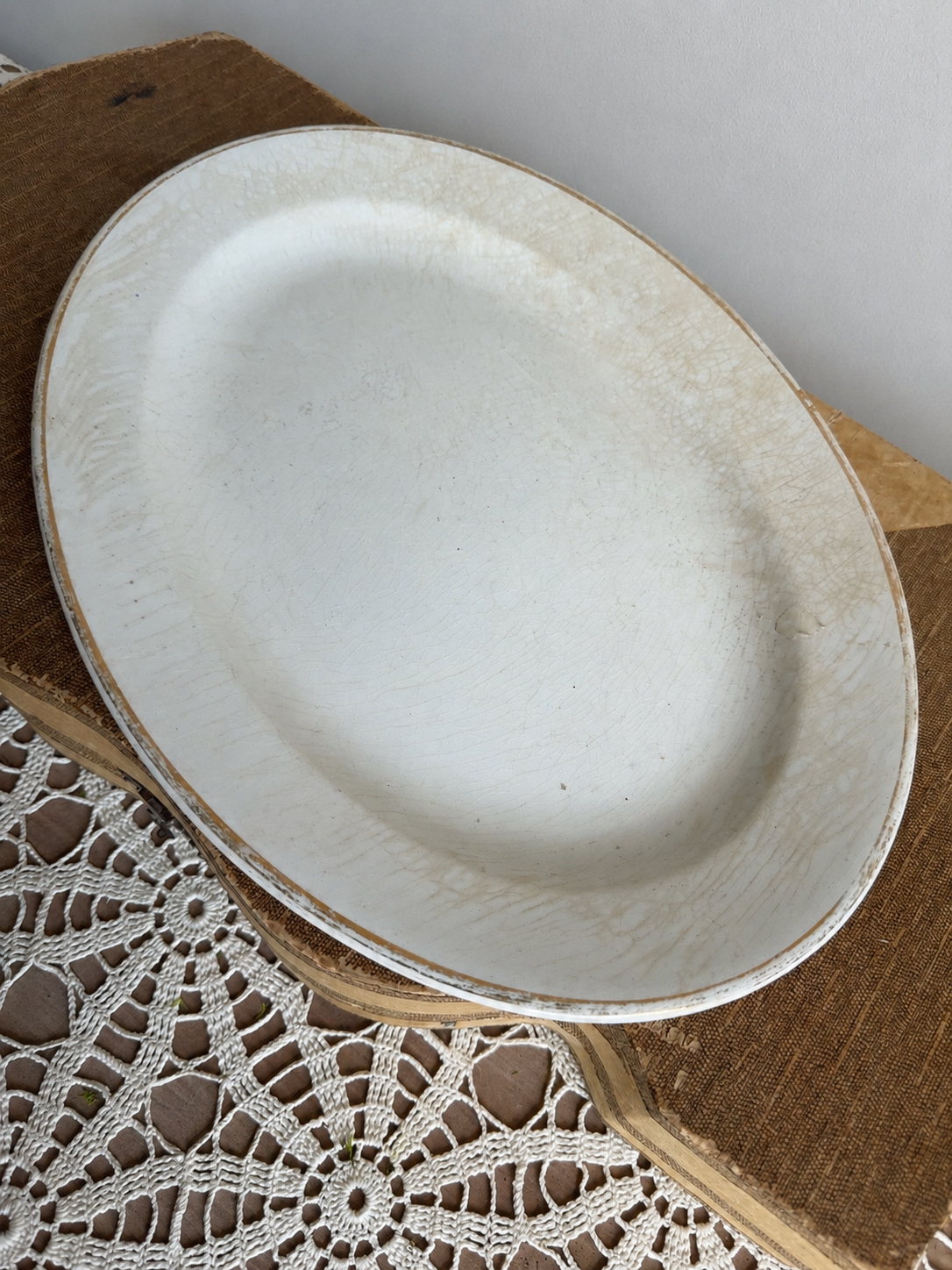Large Ironstone Crazed Platter