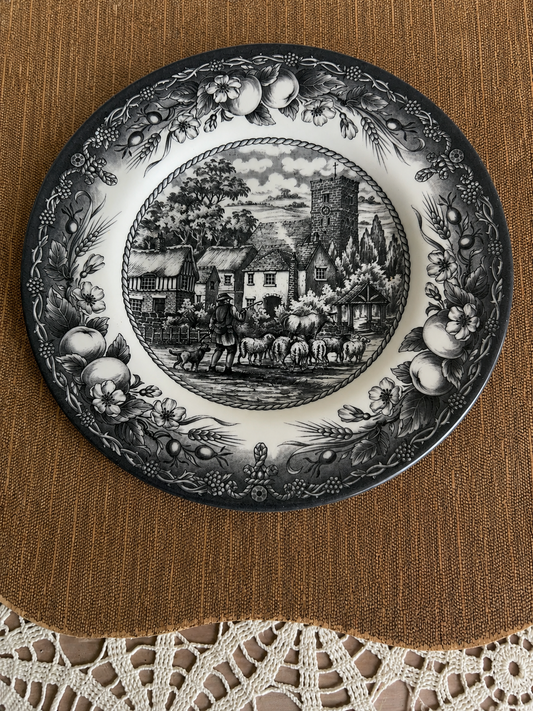 Black & White Ironstone Plate