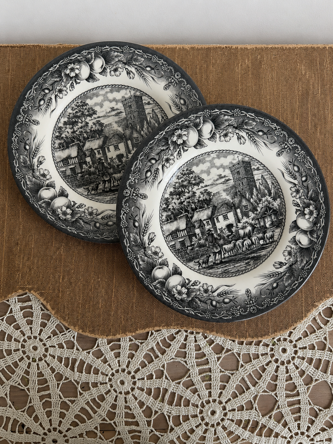 Black & White Ironstone Plate