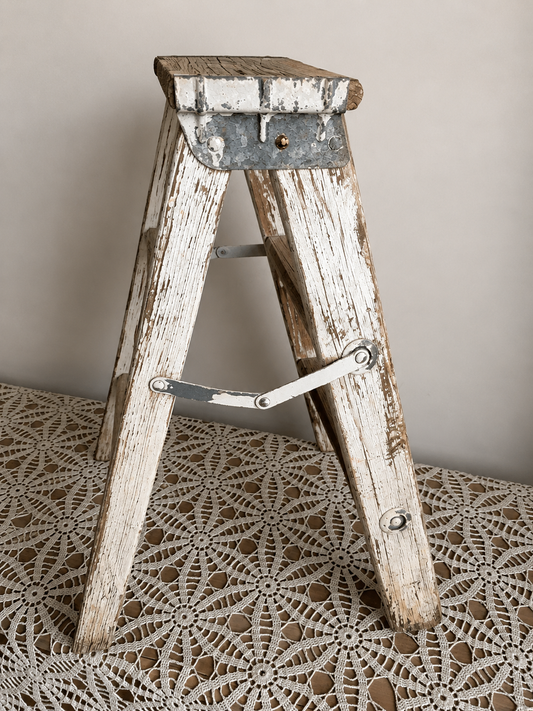 Old Wooden White Chippy Ladder