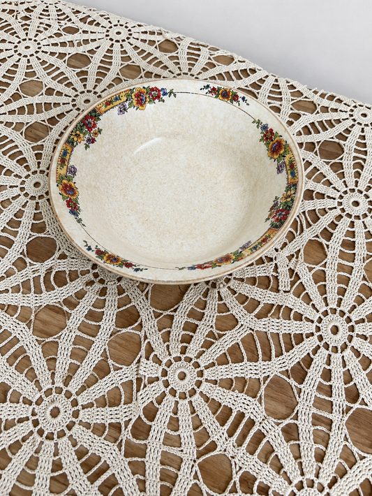 Crazed Floral Detailed Rim Bowl