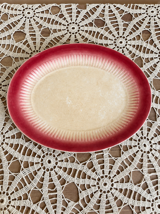 Crazed Pink Rim Detailed Platter