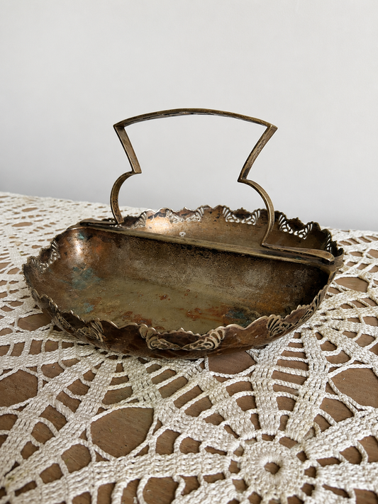 Vintage Silver Handled Divided Dish