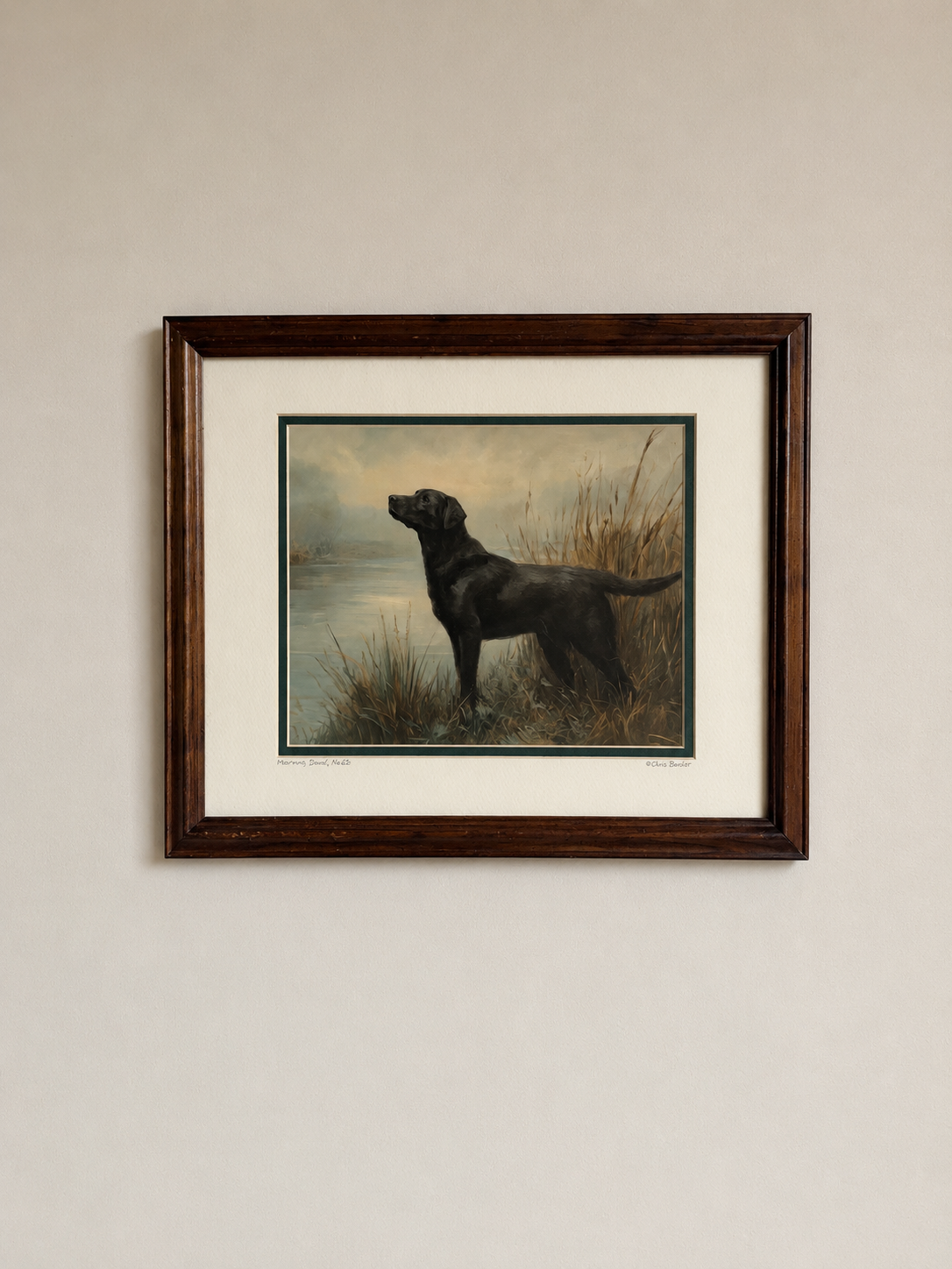 Matted Black Lab Print