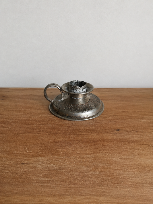 Vintage Silver Finger Loop Candle Holder