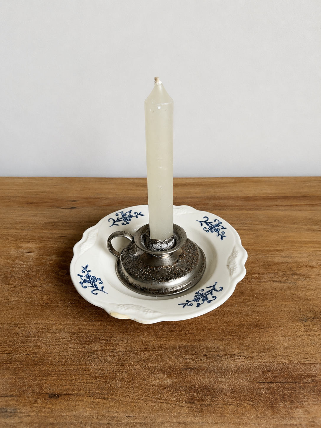 Vintage Silver Finger Loop Candle Holder