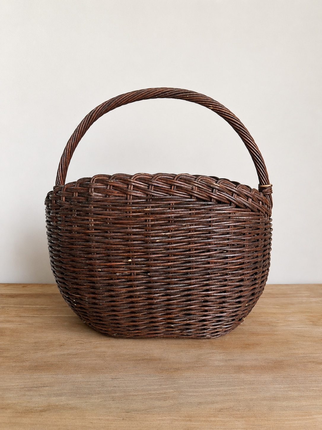 Brown Wicker Handled Basket
