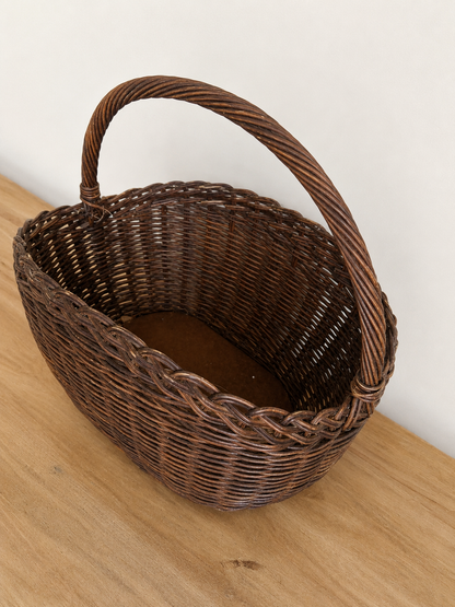 Brown Wicker Handled Basket