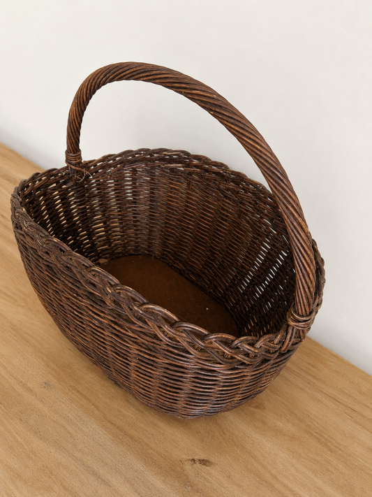 Brown Wicker Handled Basket