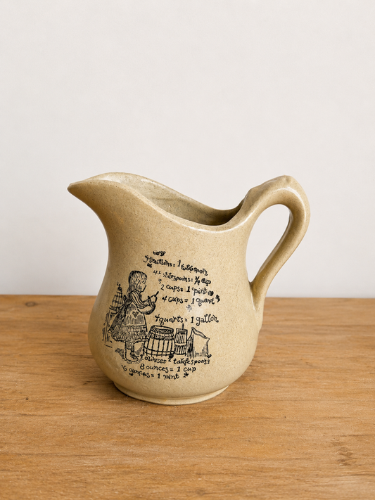 Stoneware Pitcher w/ Measurement Conversions