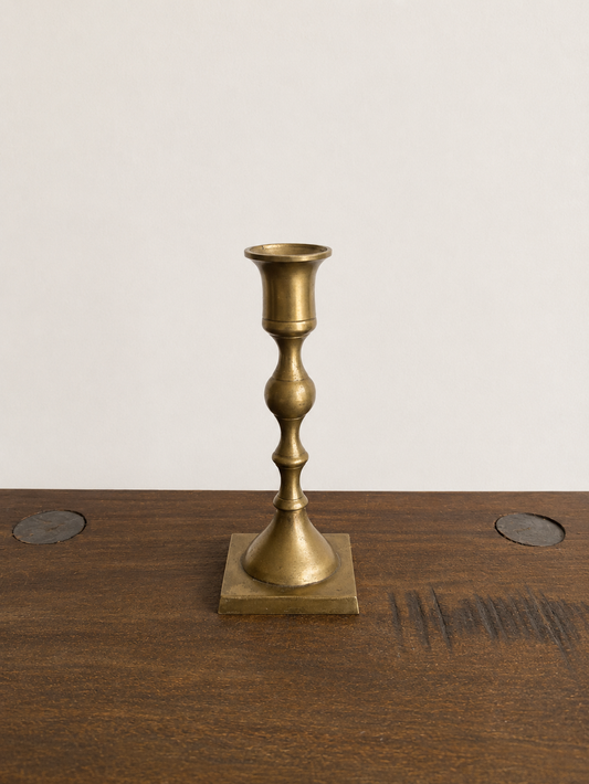 Mini Brass Square Base Candlestick