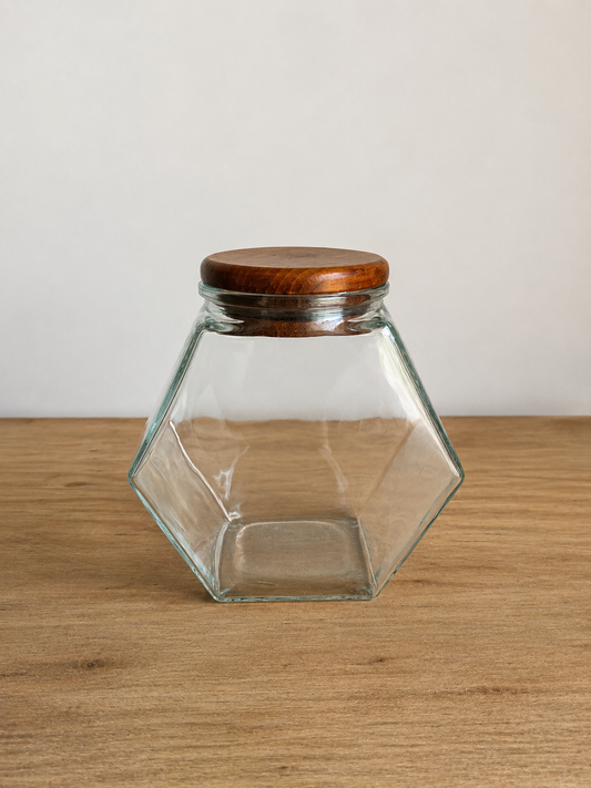 6.5” Tall Wood Top Jar