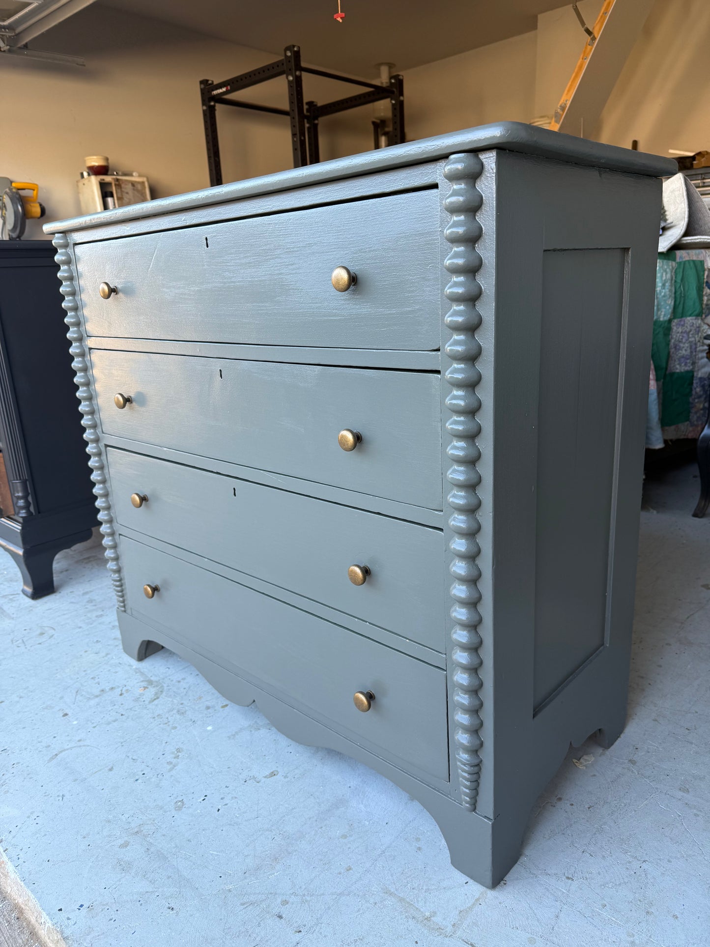 4-Drawer Dark Olive Dresser / Buffet
