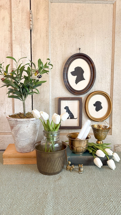 Brass Etched Pedestal Cup