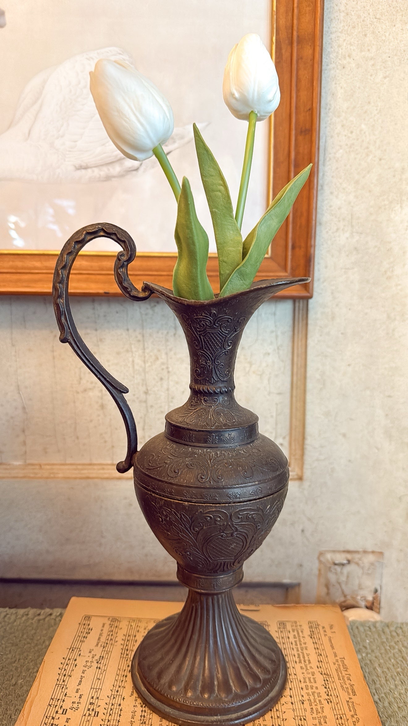 Vintage Ornate Brass Pitcher