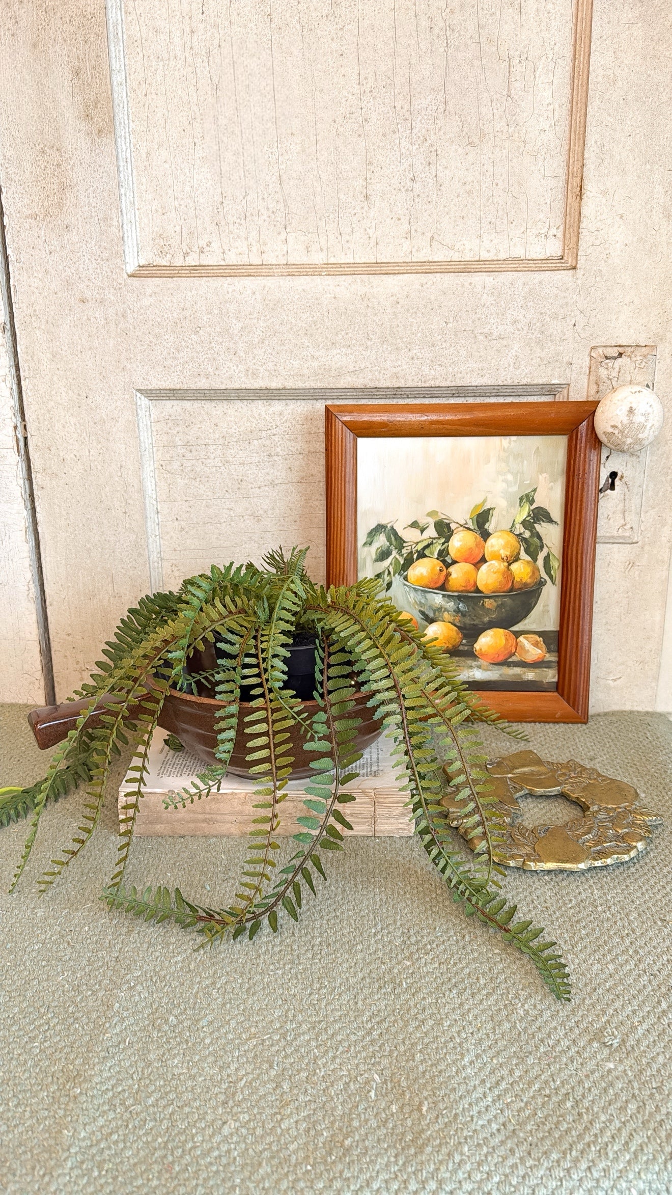 Brass Etched Fruit + Bow Trivet