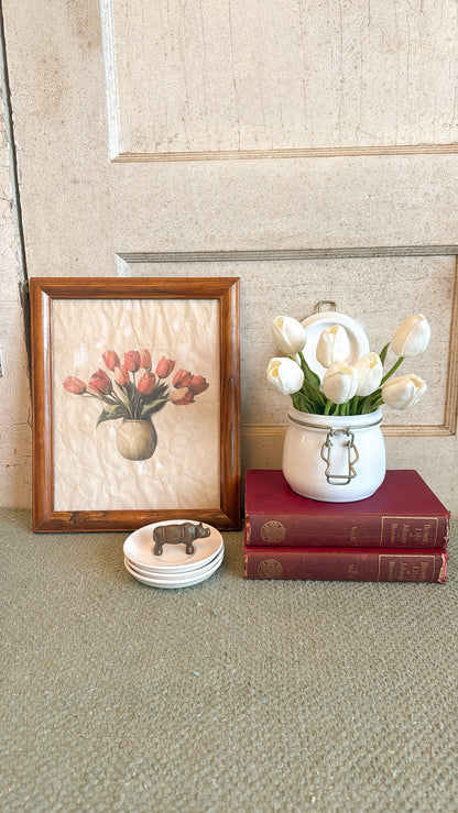 Vintage Milk Glass Latch Closure Jar