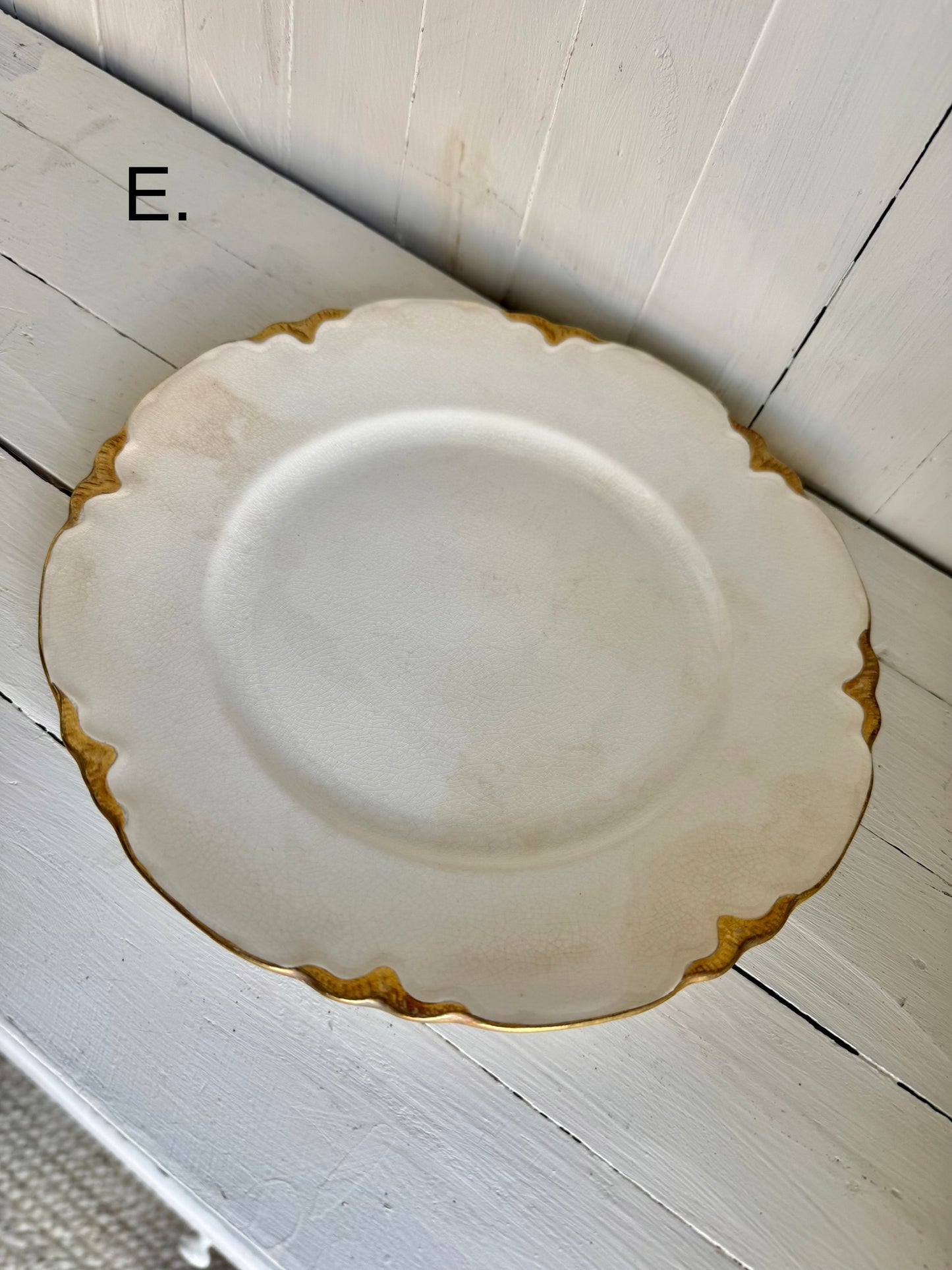 9” Gold Detailed Ironstone Plate