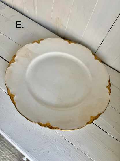 9” Gold Detailed Ironstone Plate