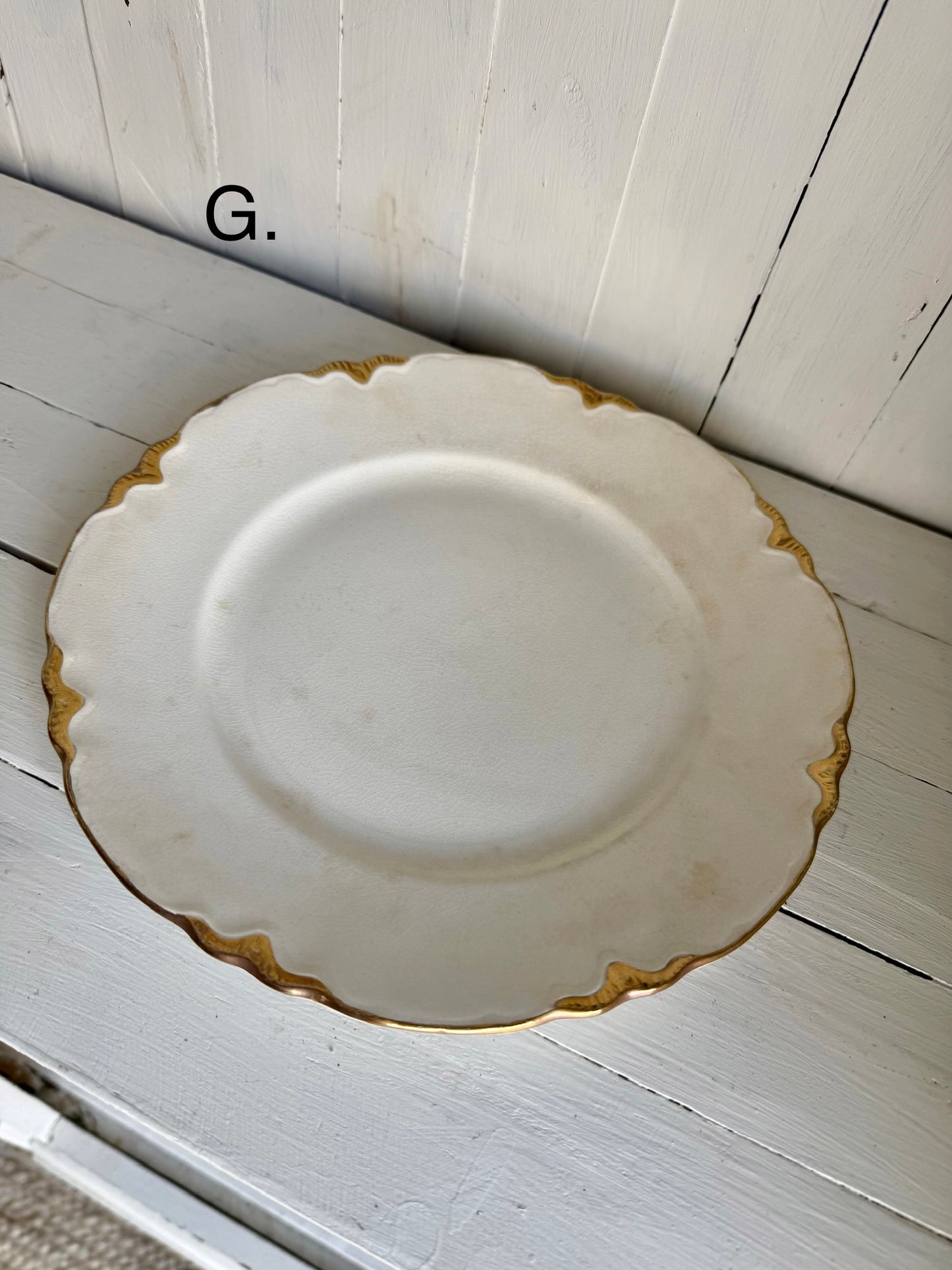 9” Gold Detailed Ironstone Plate