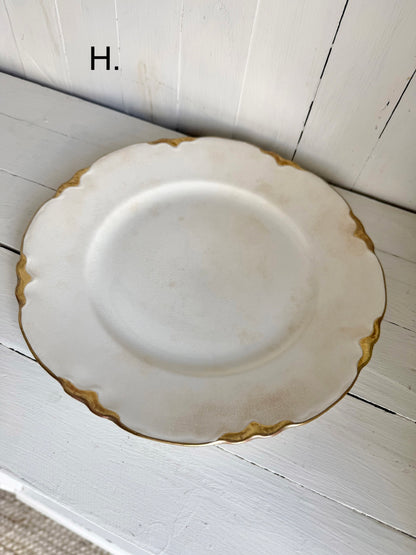 9” Gold Detailed Ironstone Plate