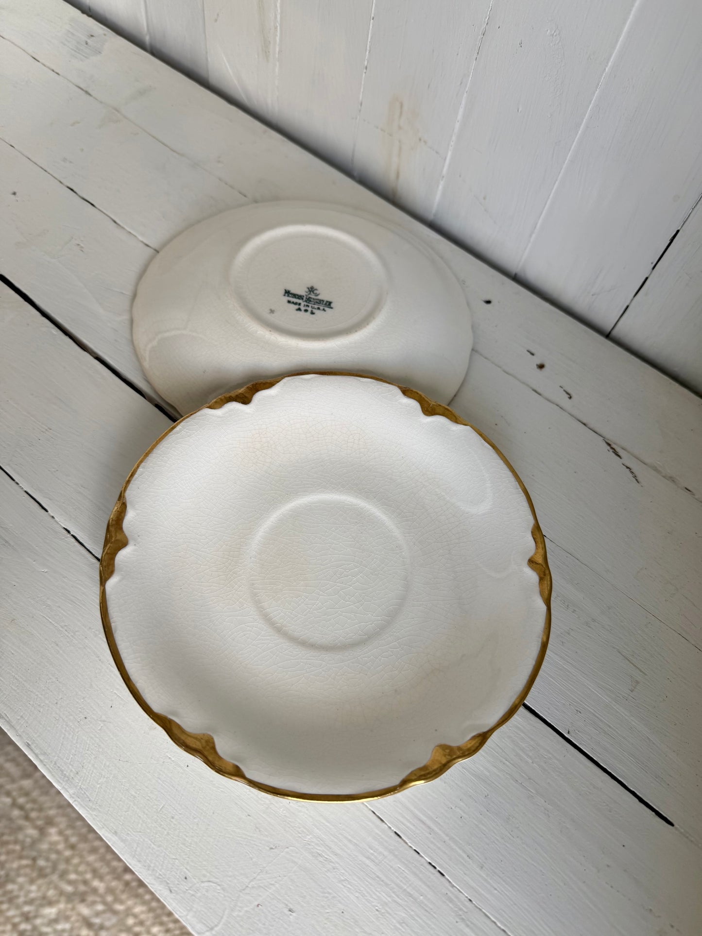 Gold Detailed Ironstone Saucer