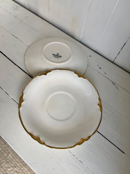 Gold Detailed Ironstone Saucer