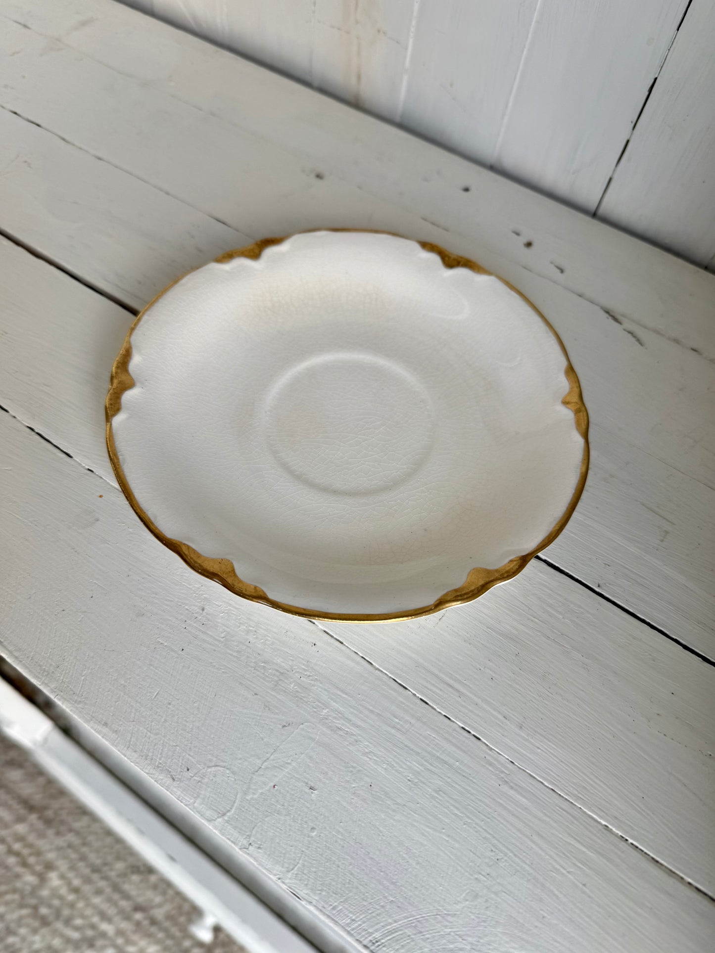 Gold Detailed Ironstone Saucer