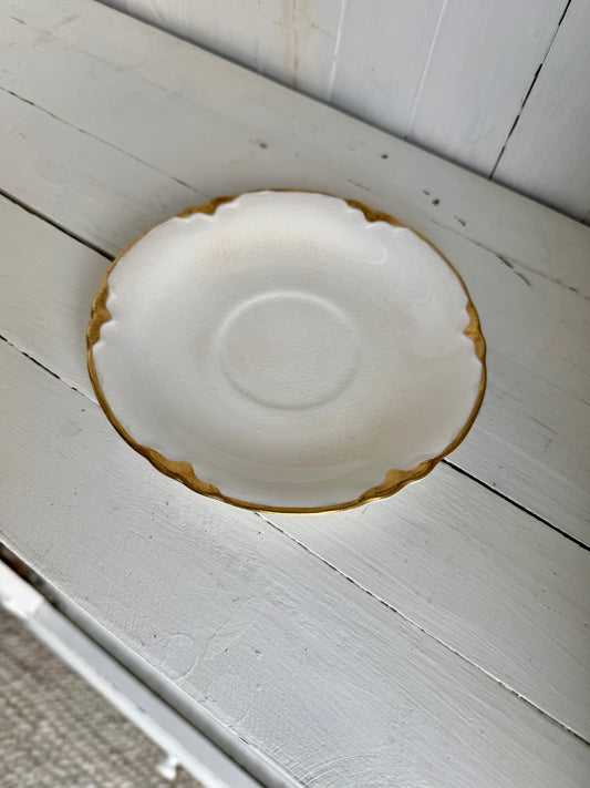 Gold Detailed Ironstone Saucer