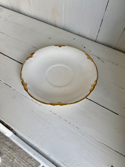 Gold Detailed Ironstone Saucer