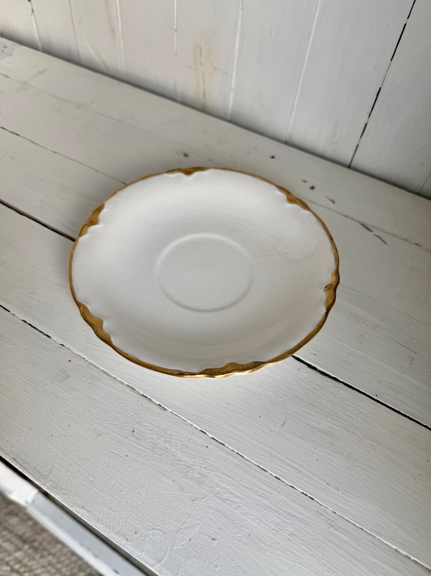 Gold Detailed Ironstone Saucer