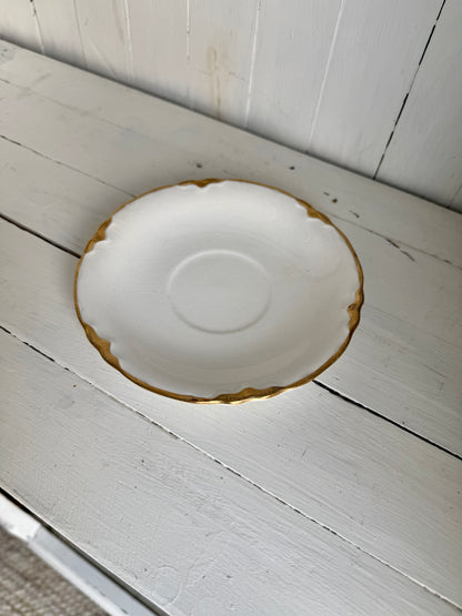 Gold Detailed Ironstone Saucer