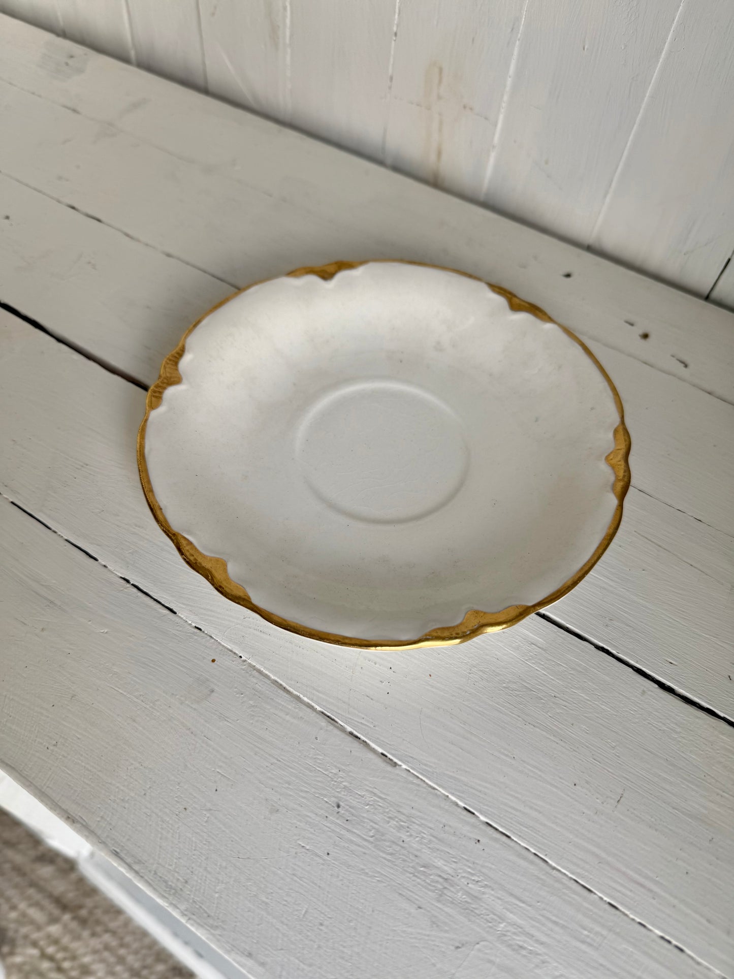 Gold Detailed Ironstone Saucer
