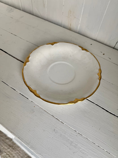 Gold Detailed Ironstone Saucer