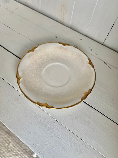 Gold Detailed Ironstone Saucer