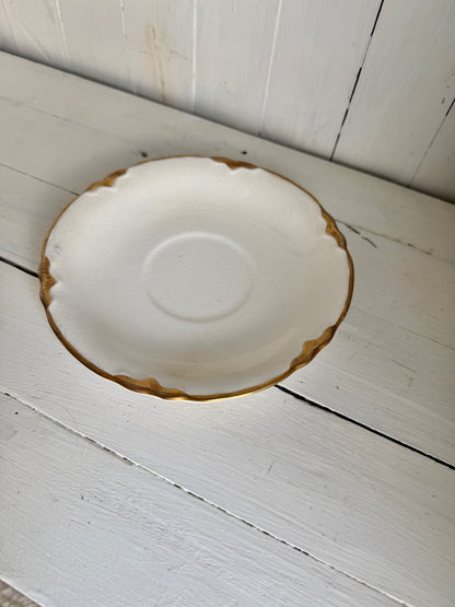 Gold Detailed Ironstone Saucer