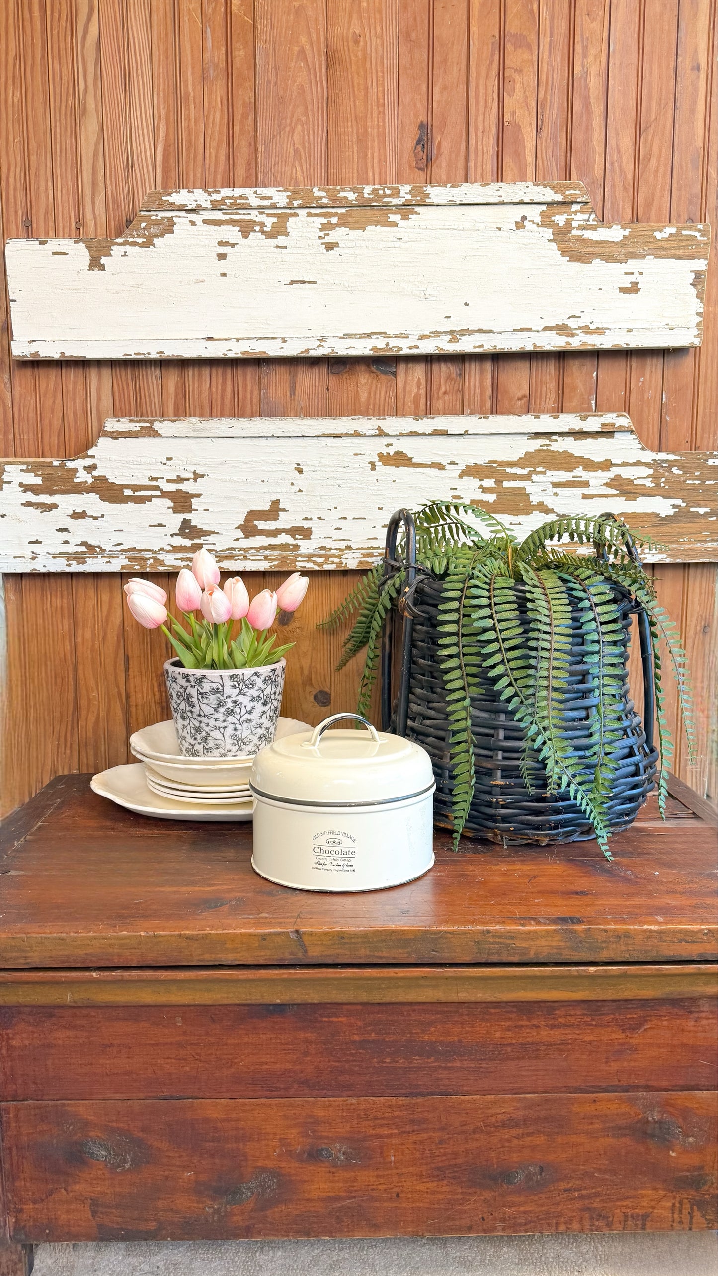Old Handled Black Basket