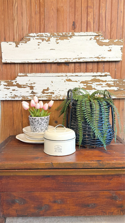 Old Handled Black Basket