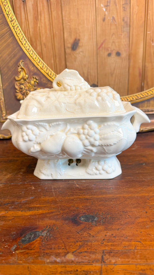 Small Crazed Tureen w/ Ladel