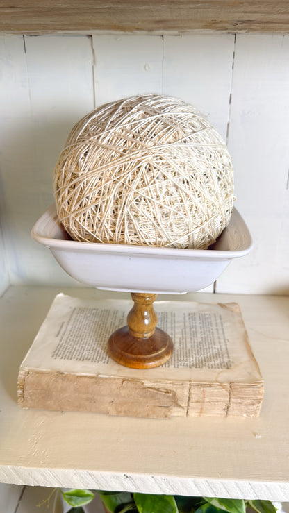 Wood Pedestal Dish