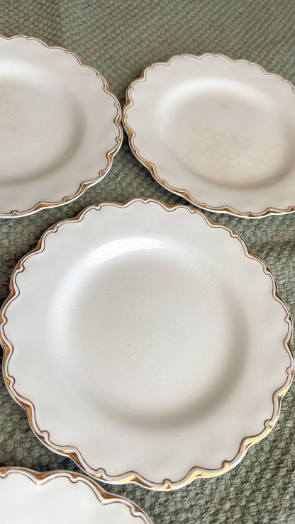 Gold Scalloped Edge Ironstone 6.5” Plate