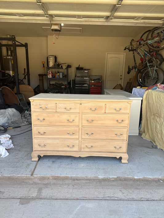 Bleached 10-Drawer Dresser